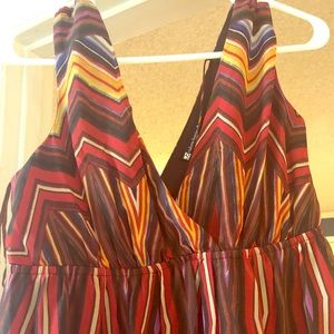 Chevron pattern Earthy Tone Maxi Dress!